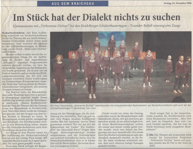 Kritik zu Verbrannte Dichter 24.11.2006 02