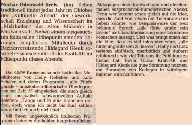 akultureller Abend gekuerzt
